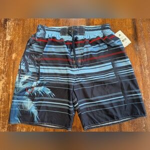Newport Blue Mens Swim Trunks Blue Palm Tree Sz Large NWT Mesh Lined Beach Pool